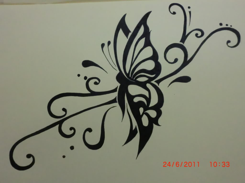 1024x768 Amazing Butterfly Tattoo Design Sketch - Butterfly Tattoo Sketch