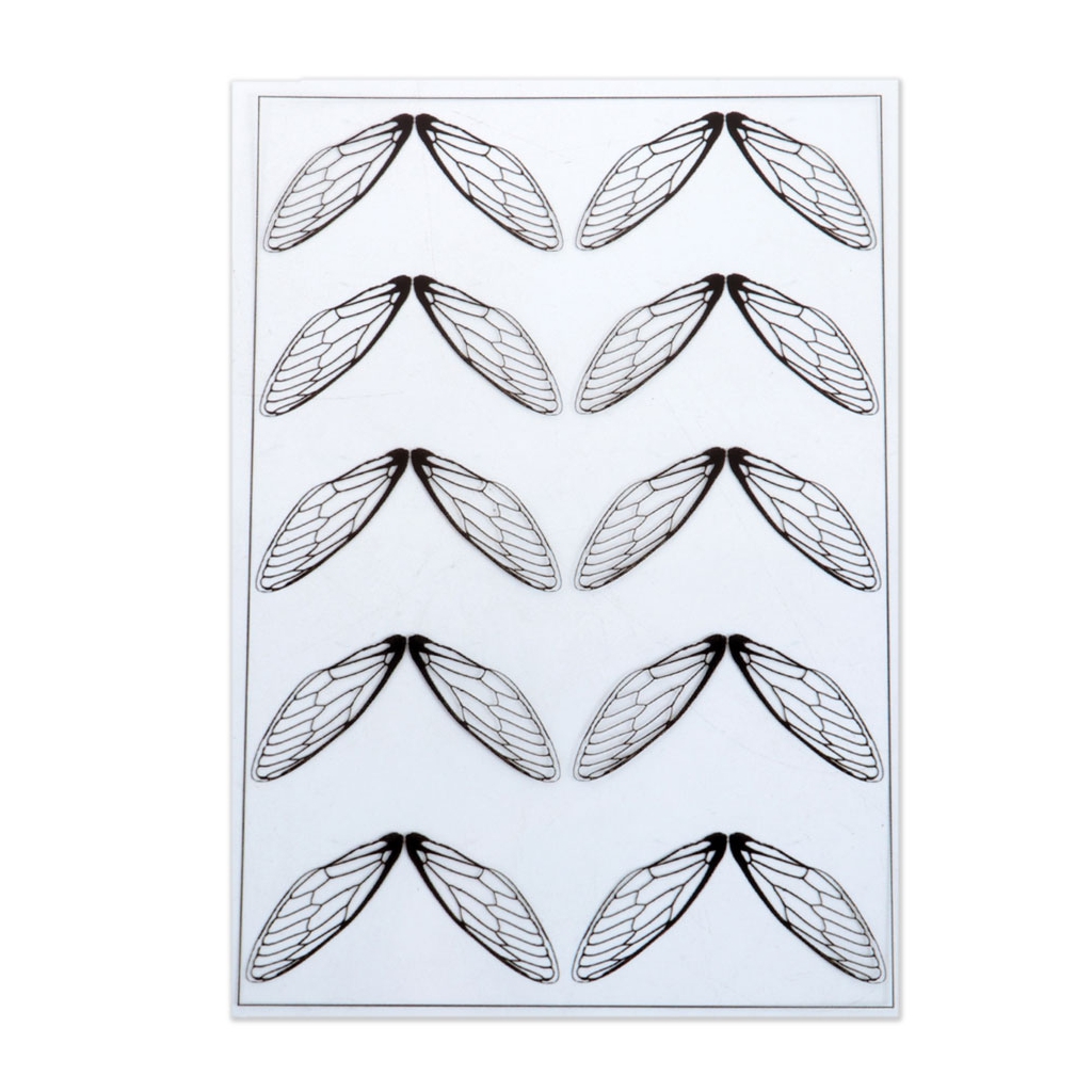1024x1024 2 Printed Boards With Folded Butterfly Wings For Resin Jewelry - Butterfly Wings Sketch