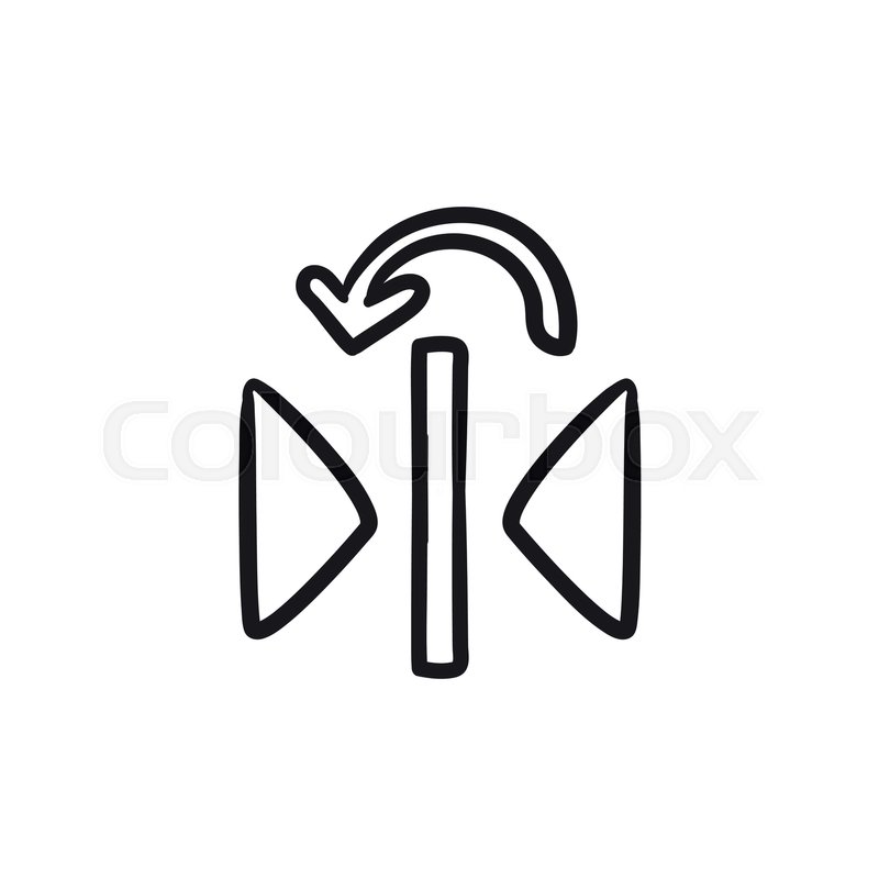 800x800 Play Button Vector Sketch Icon Isolated On Background. Hand Drawn - Button Sketch