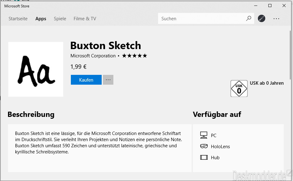 951x590 Schriftarten (Fonts) Im Microsoft Store Nicht Nur Kostenlos - Buxton Sketch Font