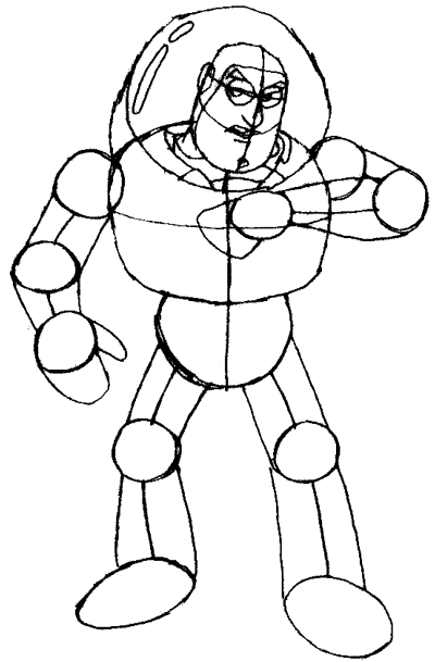 400x609 How To Draw Buzz Lightyear From Toy Story 1,2, And 3 With Easy - Buzz Lightyear Sketch