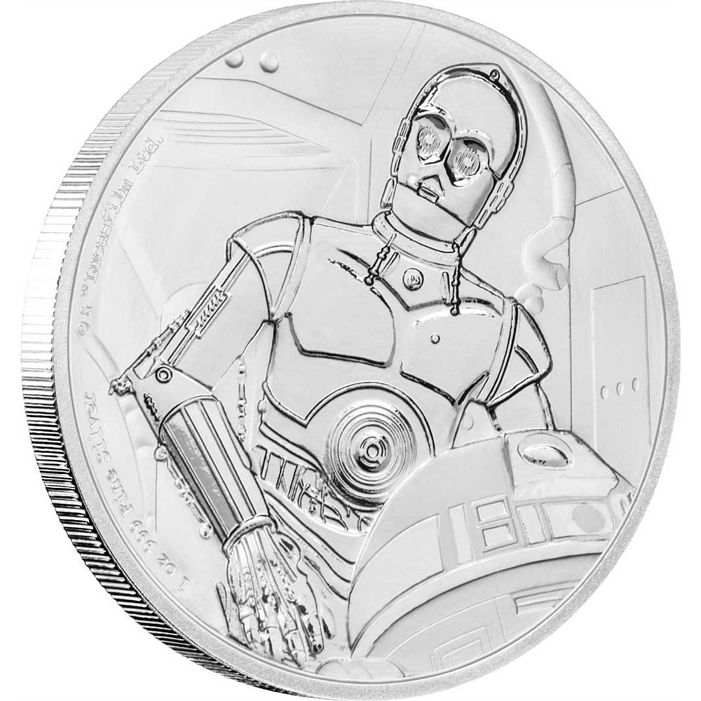 1000x1000 Star Wars Classic C 3po 1oz Fine Silver Coin Nz Mint - C3po Sketch