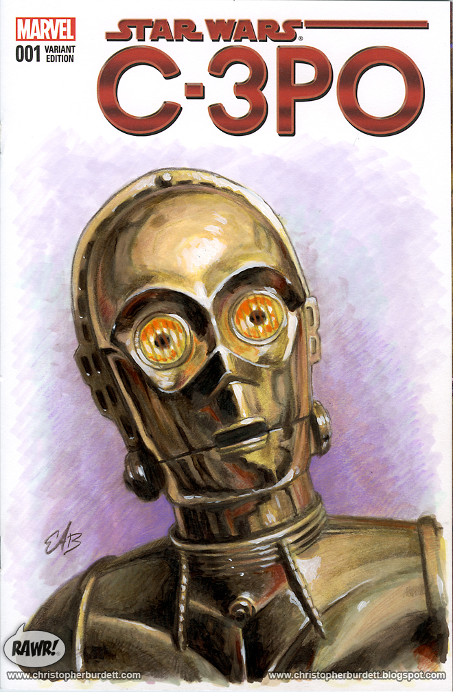 660x1008 The Doodles, Designs, And Art Of Christopher Burdett C 3po Marvel - C3po Sketch