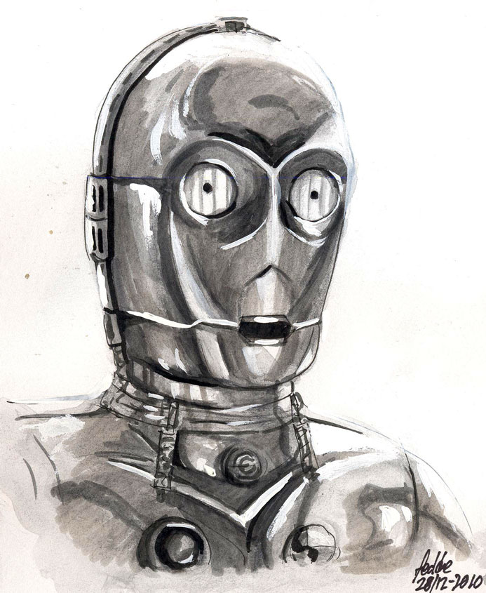693x845 C3po Sketch By Fedde - C3po Sketch