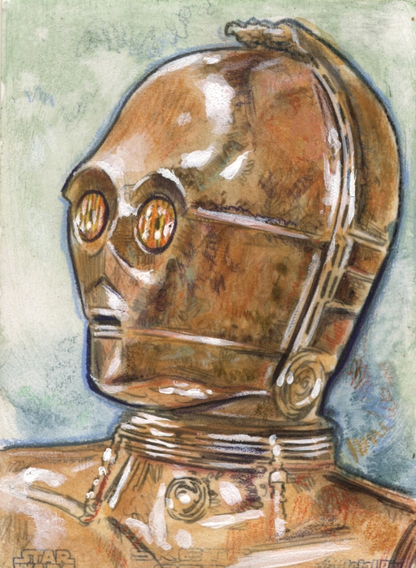 586x800 C3po Sketch Card - C3po Sketch