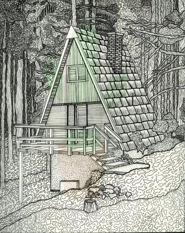 600x758 Cabin Sketch By Kaktus Photographics - Cabin Sketch