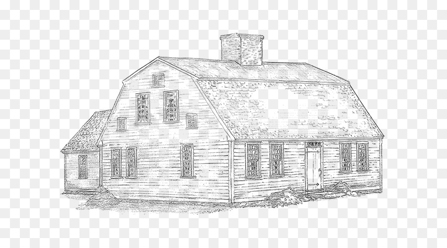 900x500 House Cottage Barn Log Cabin Sketch - Cabin Sketch