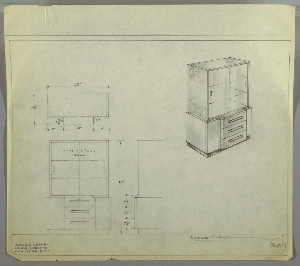 1024x909 Drawing, Cabinet, Ca. Objects Collection Of Cooper - Cabinet Sketch