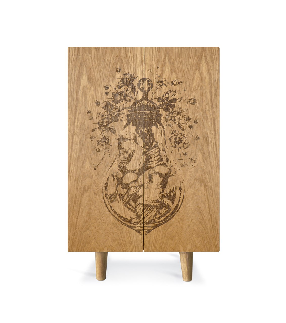 1132x1276 Oak Ornithological Sketch Cabinet Mineheart - Cabinet Sketch