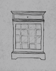 197x250 Walnut Wine Cabinet - Cabinet Sketch