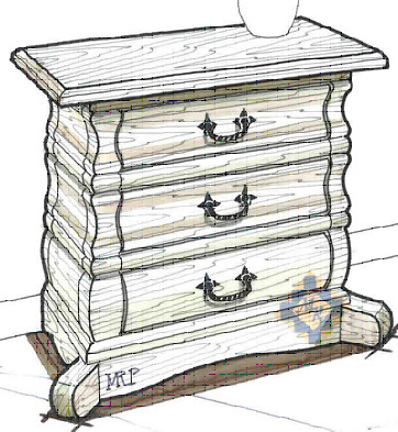 362x393 Cabinet Table Sketch Sketch Casa Luna - Cabinet Sketch