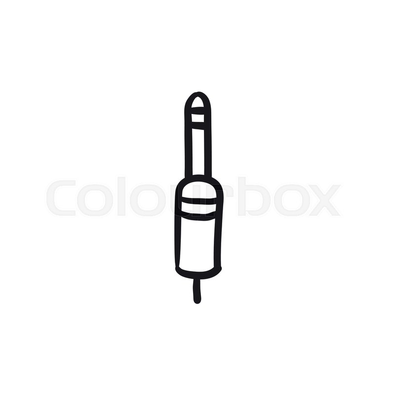 800x800 Jack Cable Vector Sketch Icon Isolated On Background. Hand Drawn - Cable Sketch