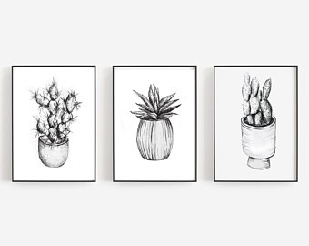 340x270 Cactus Sketch Etsy - Cactus Sketch