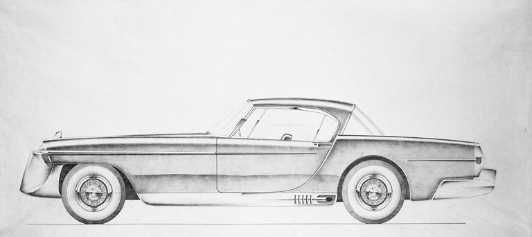 768x342 Cadillac Designed By Brooks Stevens (1954) - Cadillac Sketch