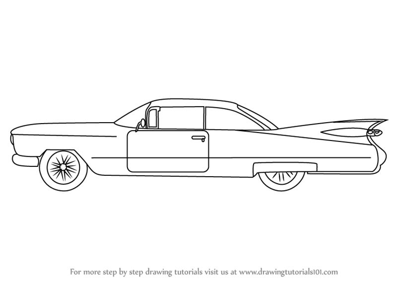 800x566 Learn How To Draw A Vintage Cadillac (Vintage) Step By Step - Cadillac Sketch