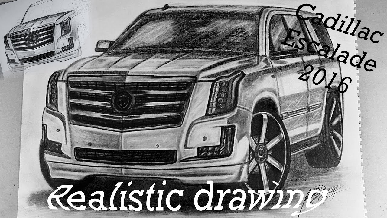 1280x720 Realistic Car Drawing Cadillac Escalade 2016 - Cadillac Sketch