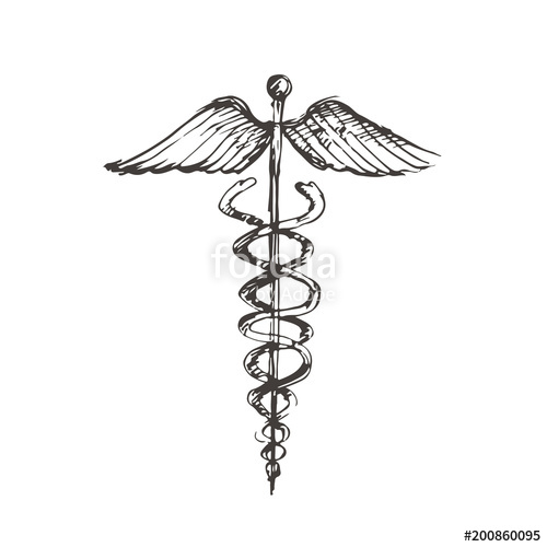 Caduceus Sketch at PaintingValley.com | Explore collection of Caduceus ...