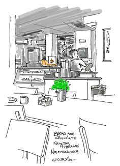 236x326 Capitalone Cafe In Coolidge Corner Brookline, Massachusetts, (Cafe - Cafe Sketch