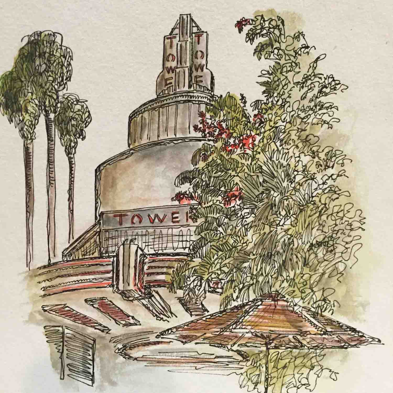 1500x1500 Tower Cafe Sketch - Cafe Sketch