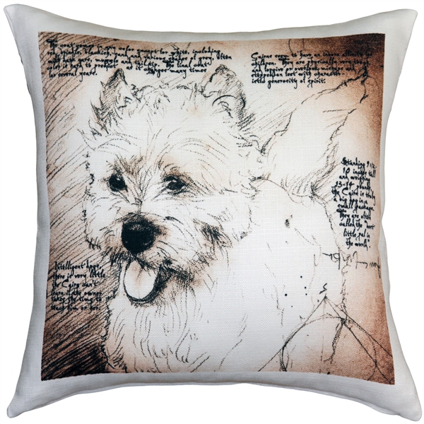 600x600 Cairn Terrier 17x17 Dog Pillow - Cairn Terrier Sketch