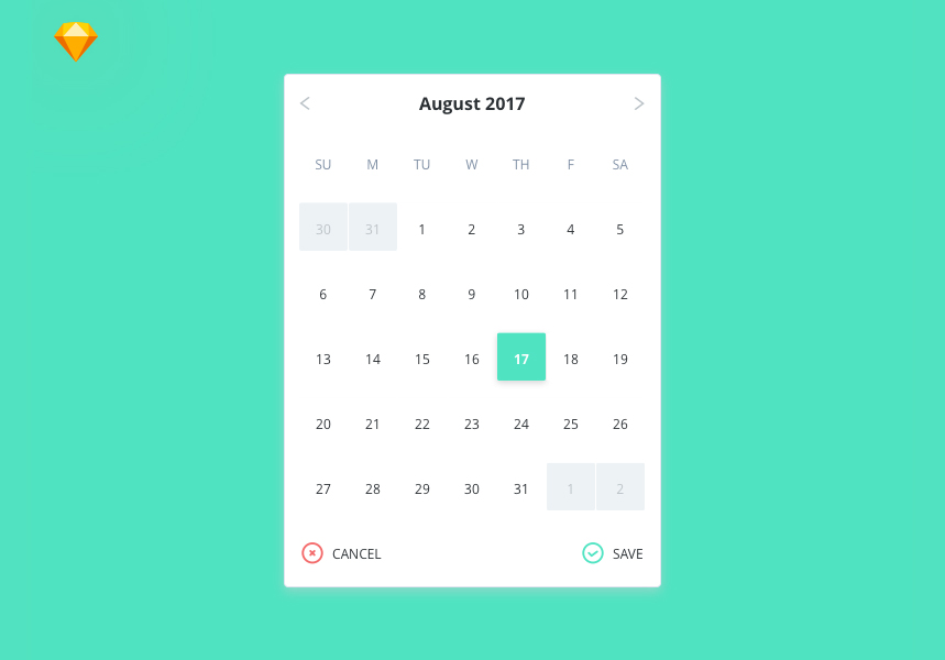 859x600 Calendar Free Ui Kit - Calendar Sketch