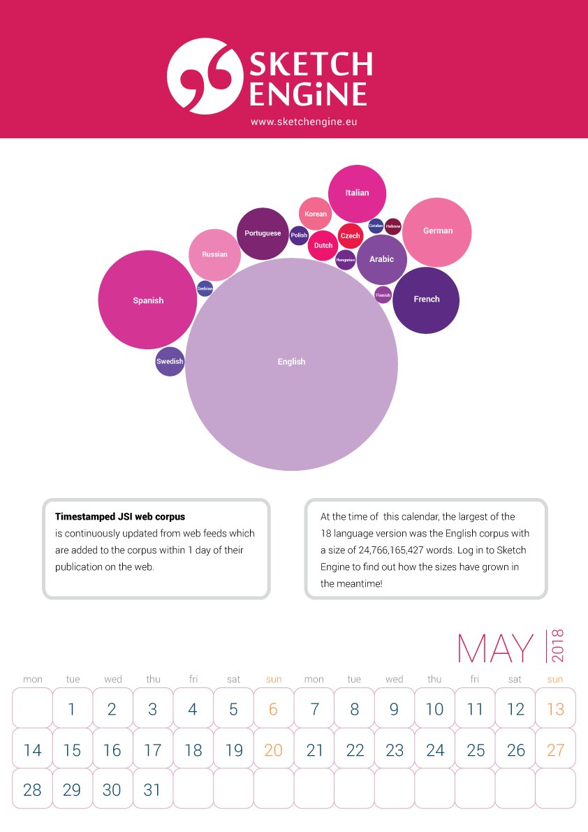 842x1191 Sketch Engine Calendar 2018 Sketch Engine - Calendar Sketch