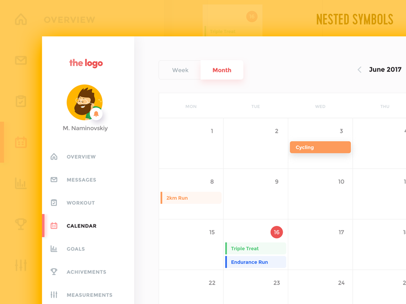 800x600 Calendar App Template Sketch Freebie - Calendar Sketch