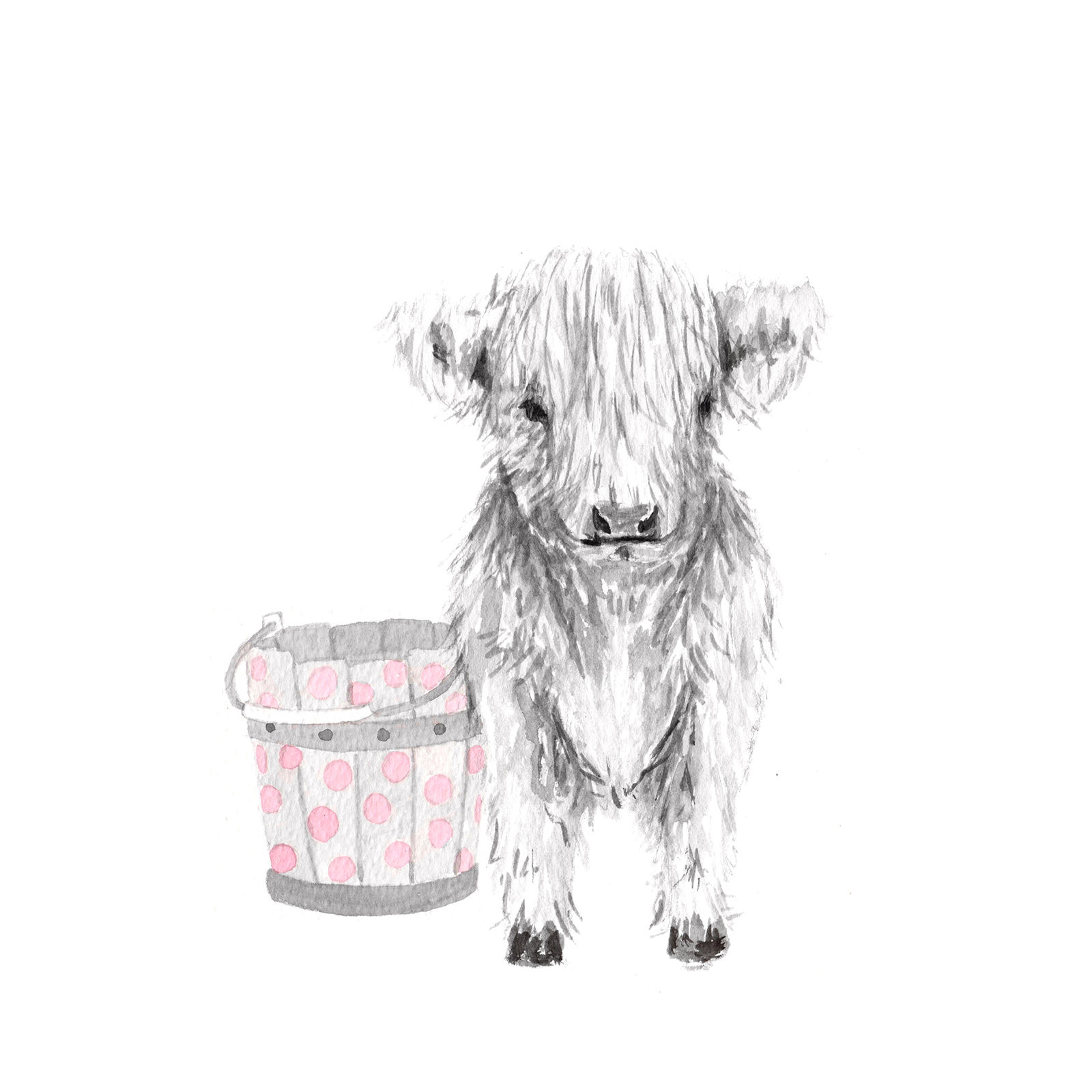 1600x1600 Calf Sketch With Pink Framed Art 11x14 In. At Home - Calf Sketch