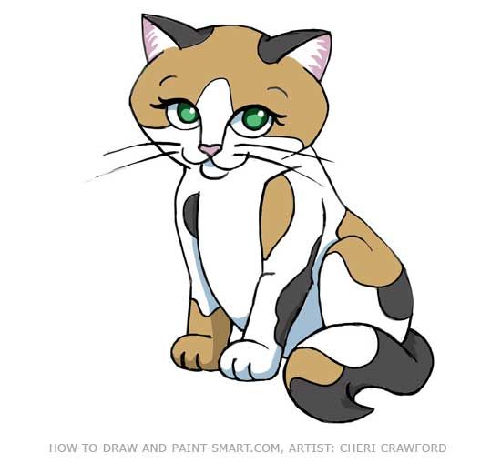 550x509 How To Draw A Cat Ccalico Drawings To Draw Cats - Calico Cat Sketch