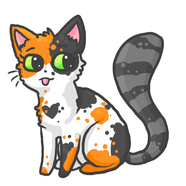 600x600 Vector Transparent Download Calico Cat - Calico Cat Sketch