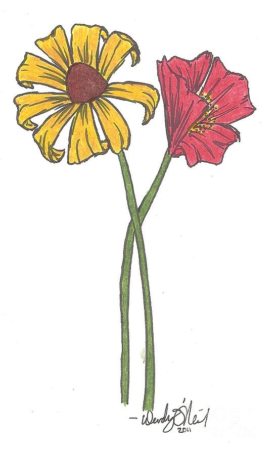 548x900 Susan And Poppy Drawing By Wendy Oneil - California Poppy Sketch