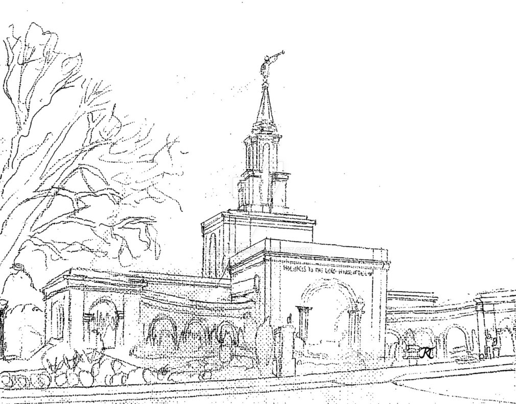 1010x791 Sacramento California Lds Temple Starry Sketch By Ridesfire On - California Sketch