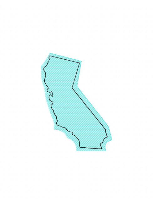489x640 California State Sketch Embroidery Design - California Sketch
