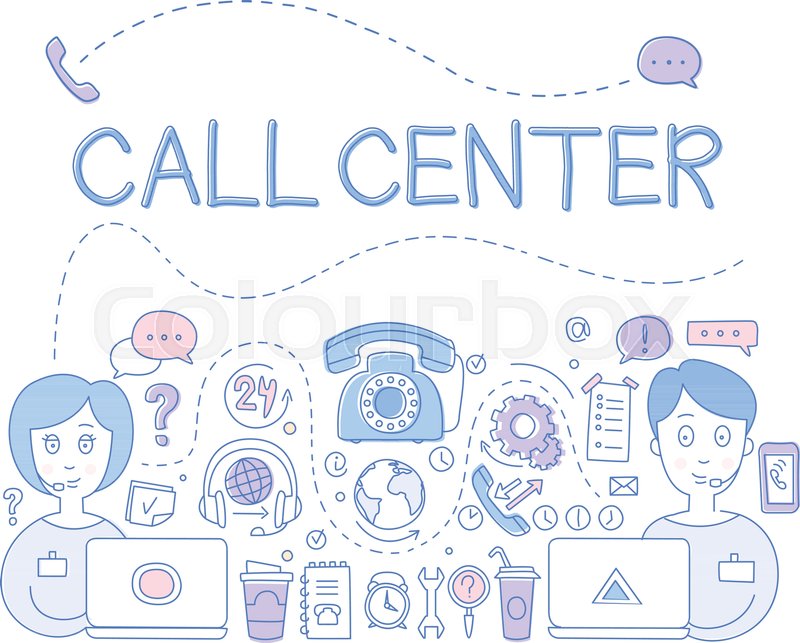 800x643 Call Center Customer Service Theme. Icons Related To Online - Call Center Sketch