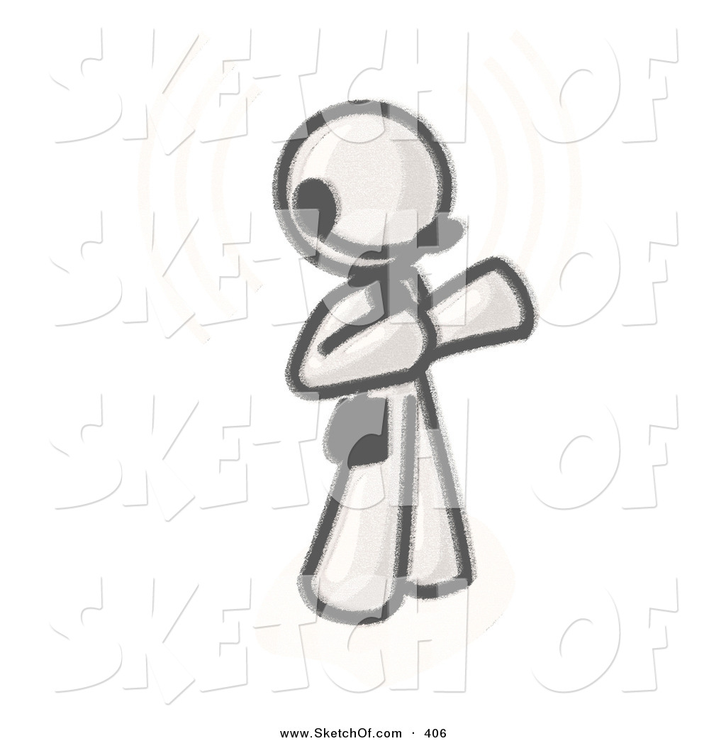 1024x1044 Drawing Of A Sketched Design Mascot Customer Service Employee Man - Call Center Sketch