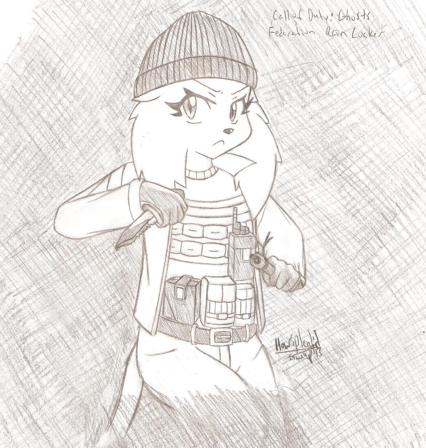 1390x1461 Call Of Duty Ghosts Rain By Howsplendid On Newgrounds - Call Of Duty Ghosts Sketch