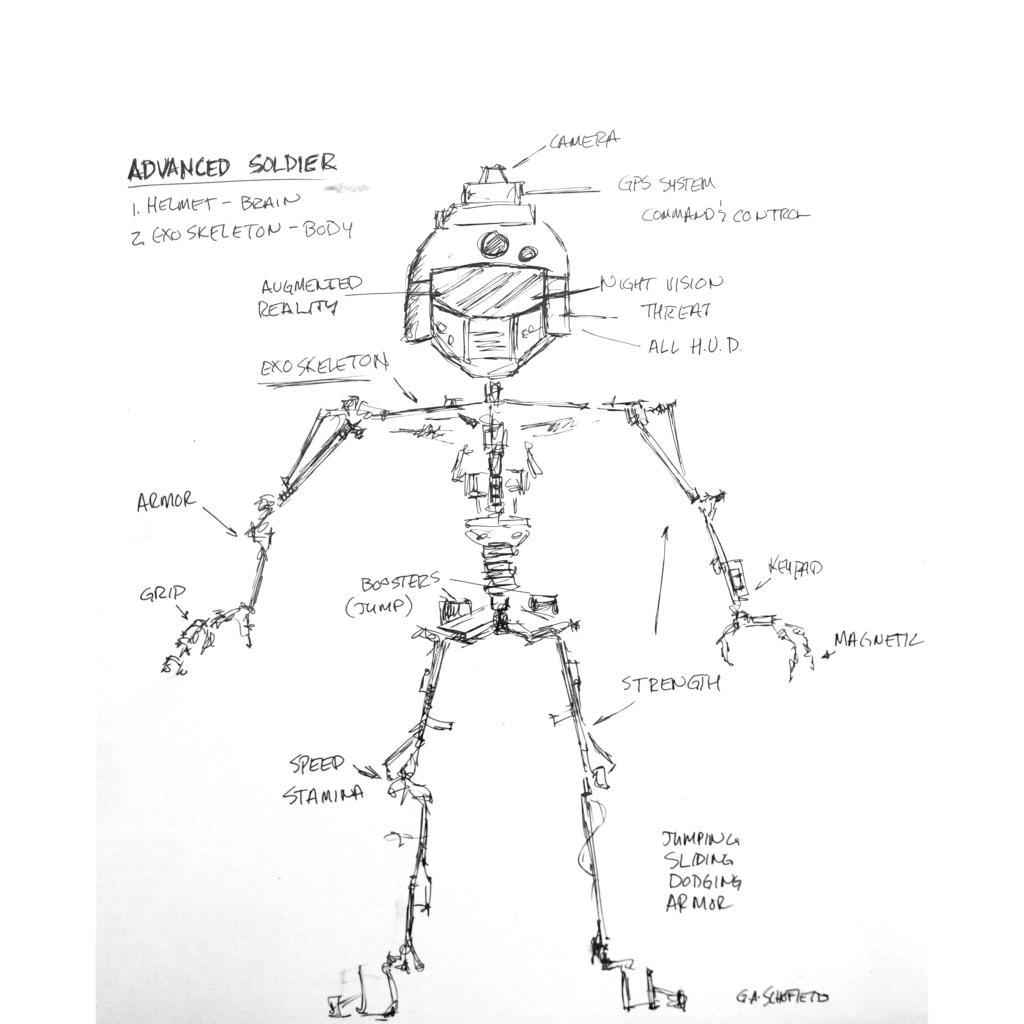 1024x1024 First Concept Art For Advanced Warfare Soldier Made In 2011 - Call Of Duty Sketch