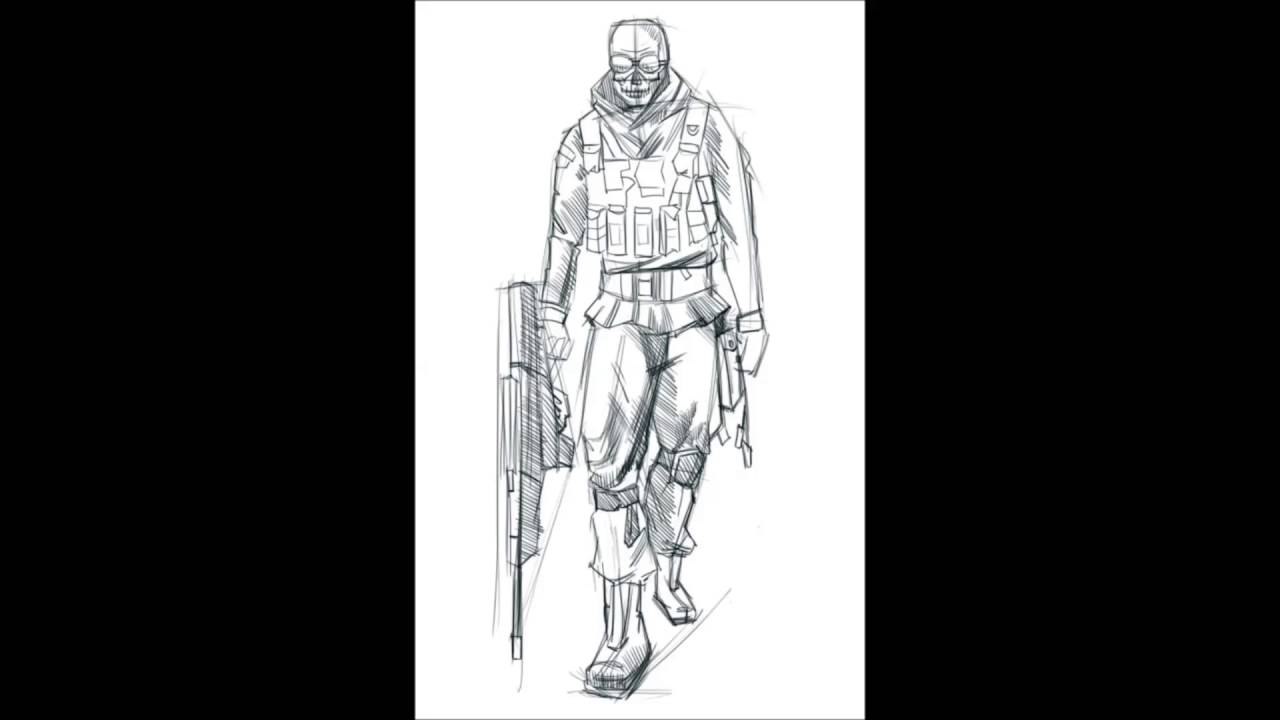 1280x720 How To Draw Call Of Duty Ghosts - Call Of Duty Sketch