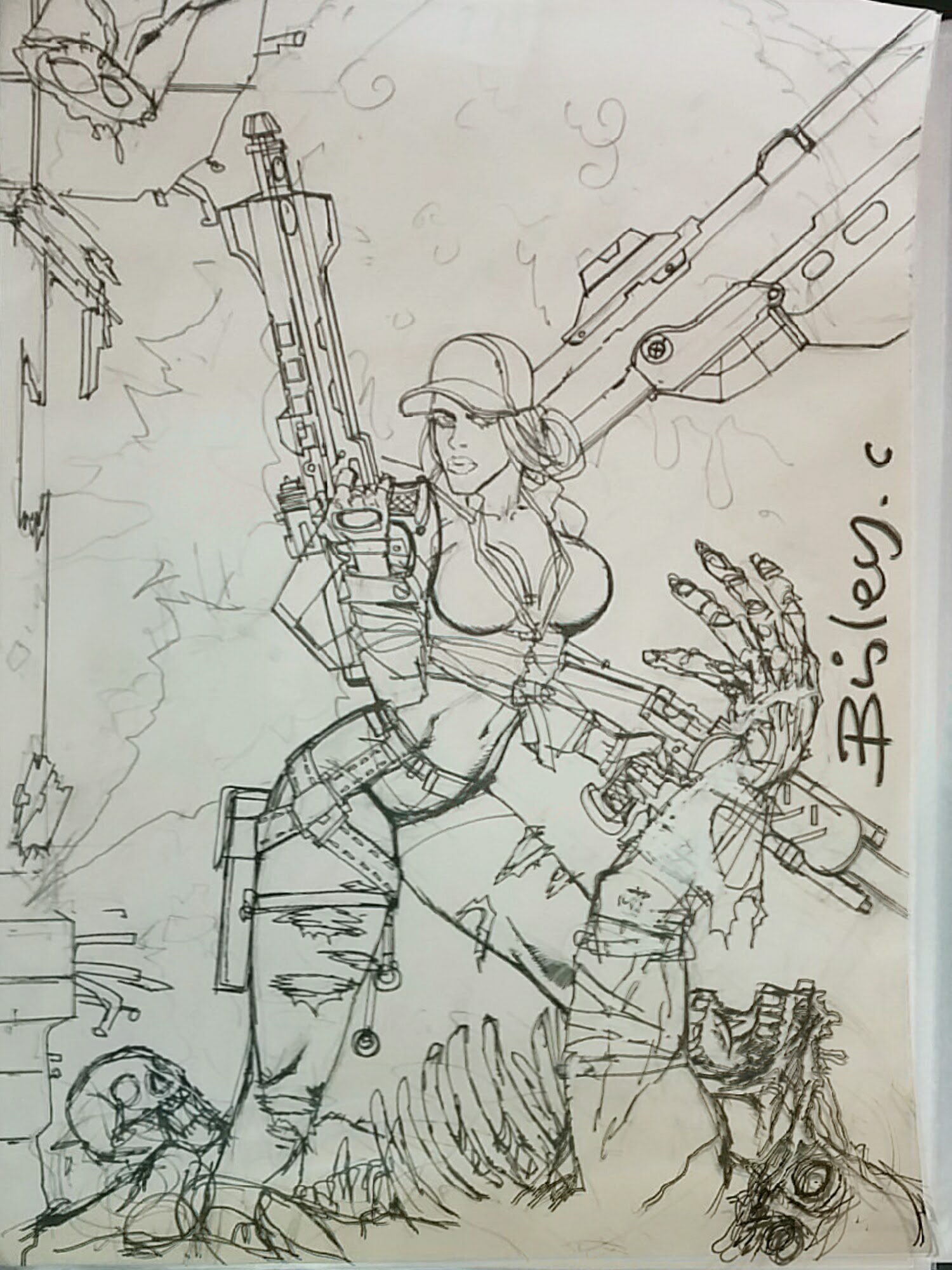 1500x2000 Call Of Duty Zombies Issue 5 Cover Inks Reduced! The Art - Call Sketch