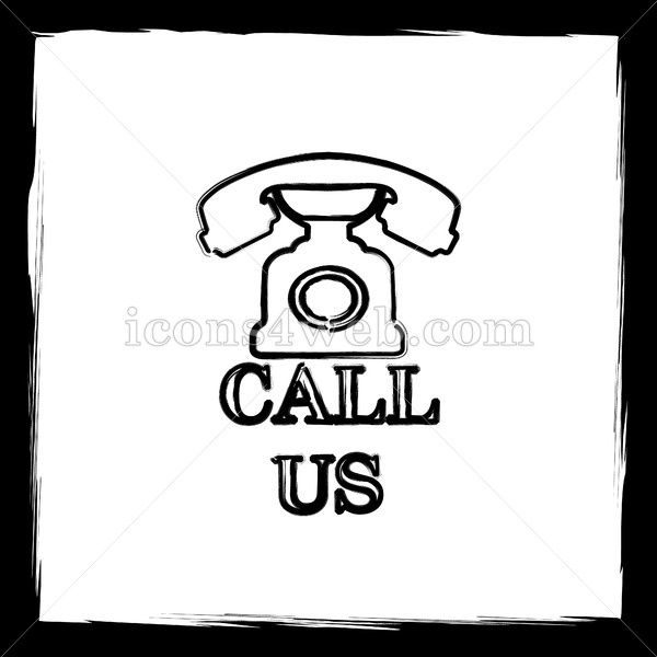 600x600 Call Us Sketch Icon. - Call Sketch