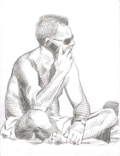 496x640 Drawing Phone Call - Call Sketch