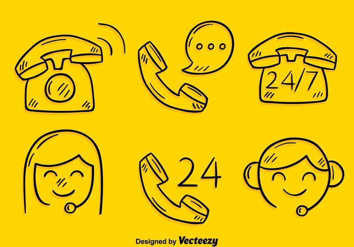 700x490 Sketch Call Centre Element Vector - Call Sketch