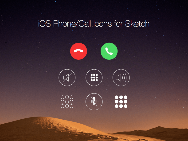 800x600 Ios Call Screen Icons Sketch Freebie - Call Sketch