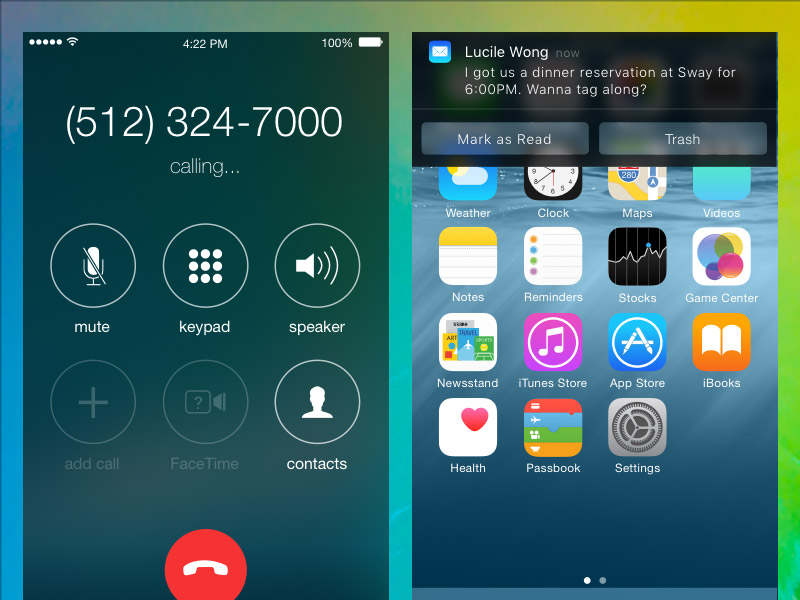 800x600 Ios Calling And Interactive Notification Sketch Freebie - Call Sketch