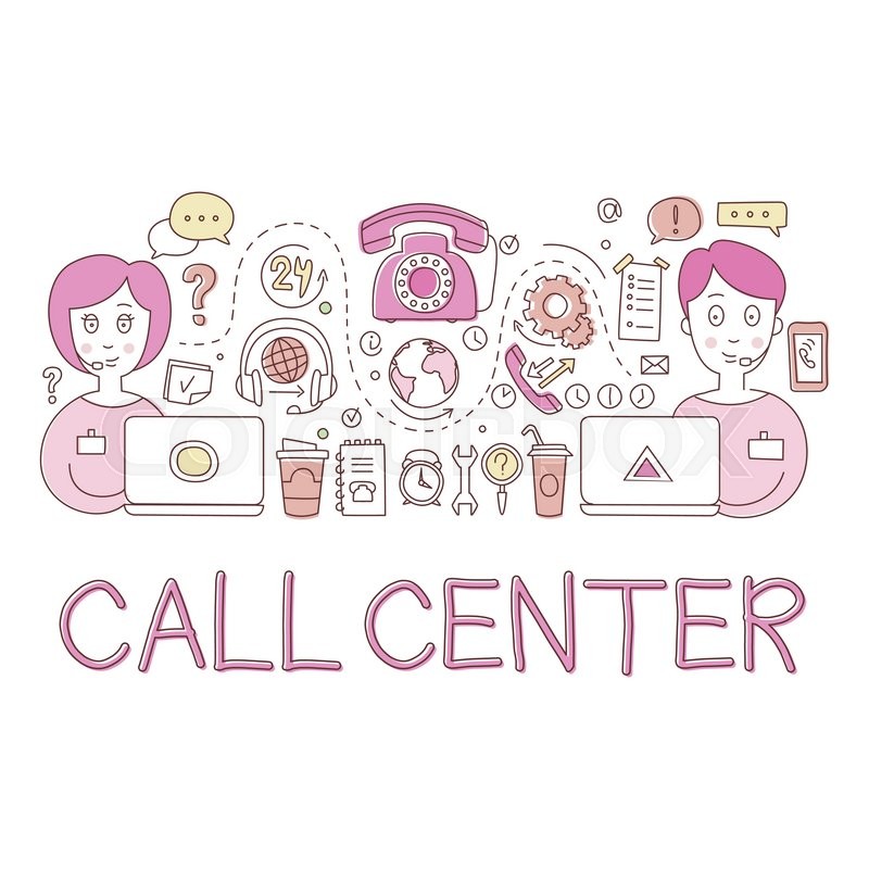 800x800 Call Center Work Elements Creative Sketch Infographic. Cool Vector - Call Sketch