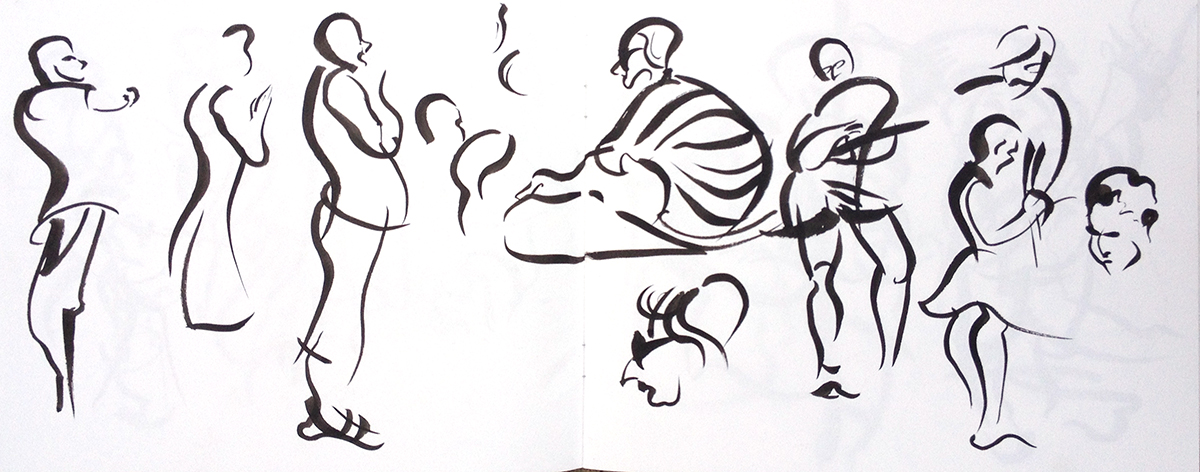 1200x472 Calligraphic Sketching With Melanie Reim Sketch Away Travels - Calligraphy Sketches