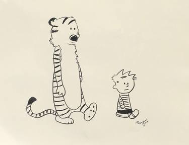 375x288 Calvin And Hobbes Drawing By Ranjani Raghavan Saatchi Art - Calvin And Hobbes Sketch