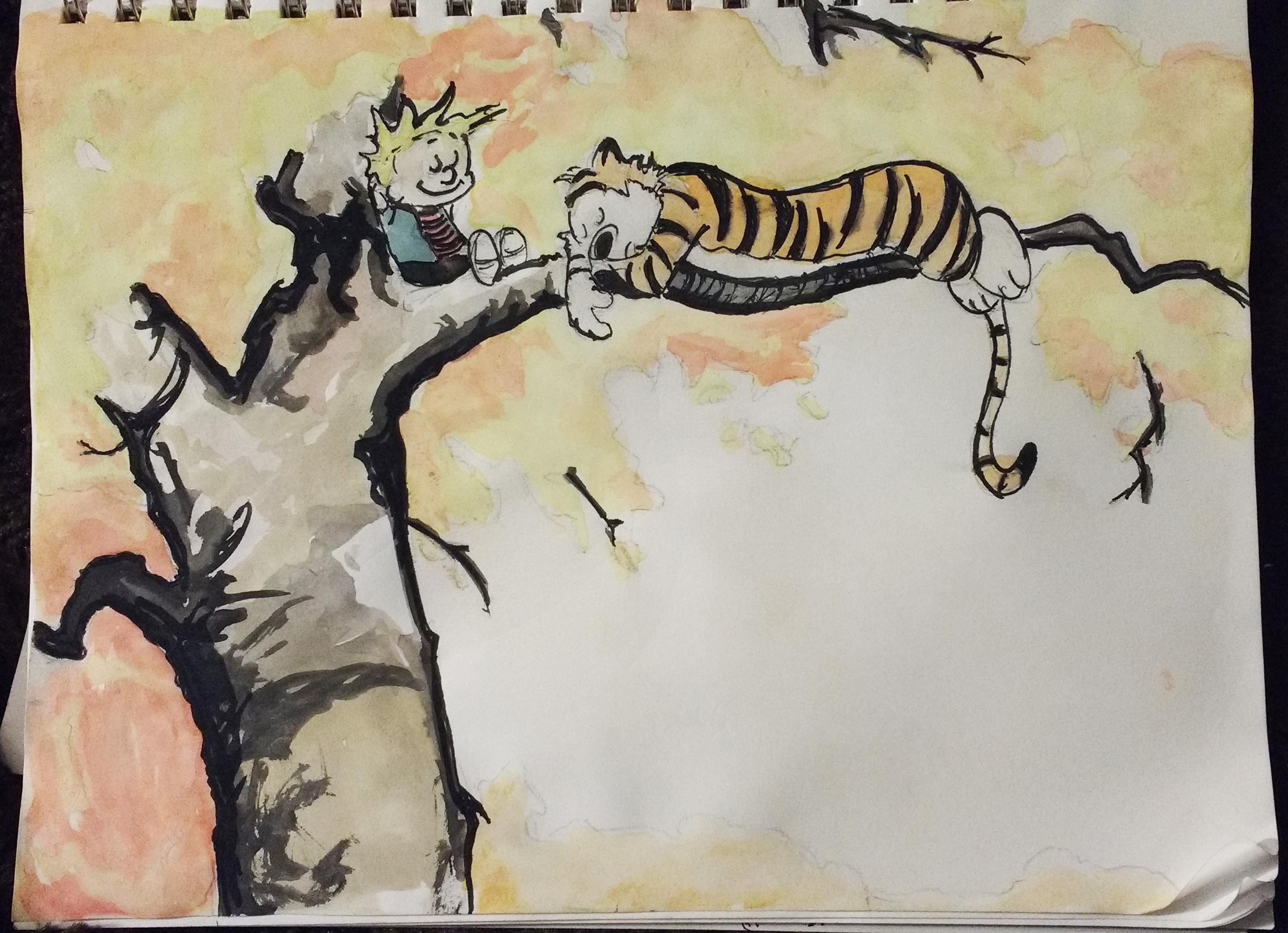 3232x2340 Calvin And Hobbes Sketch Pencil, Pen, Watercolor, And Marker - Calvin And Hobbes Sketch