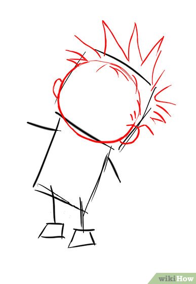 387x560 How To Draw Calvin And Hobbes 14 Steps (With Pictures) - Calvin And Hobbes Sketch