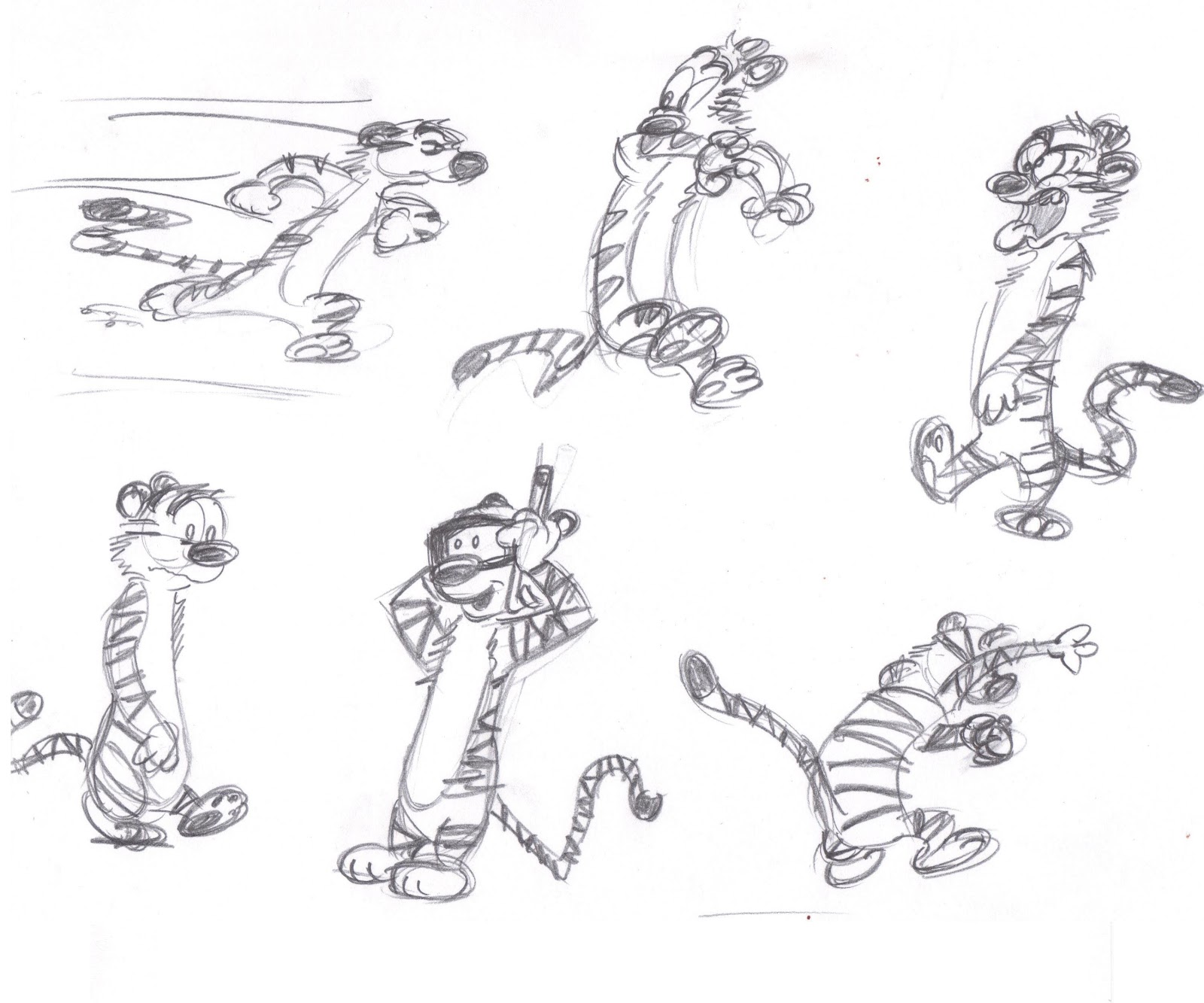 1600x1333 Side Track Hobbes Sketches - Calvin And Hobbes Sketch